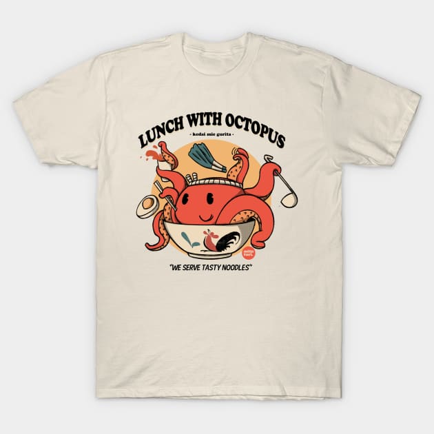 Cute Lunch With Octopus Ramen Noodle T-Shirt by mituturi